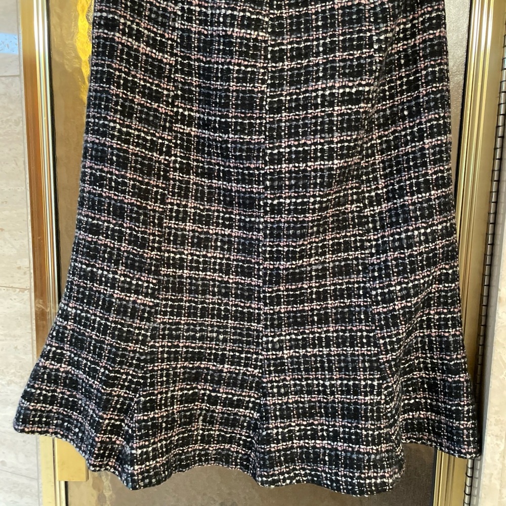 Charles Gray London Black Tweed Fit & Flare Skirt